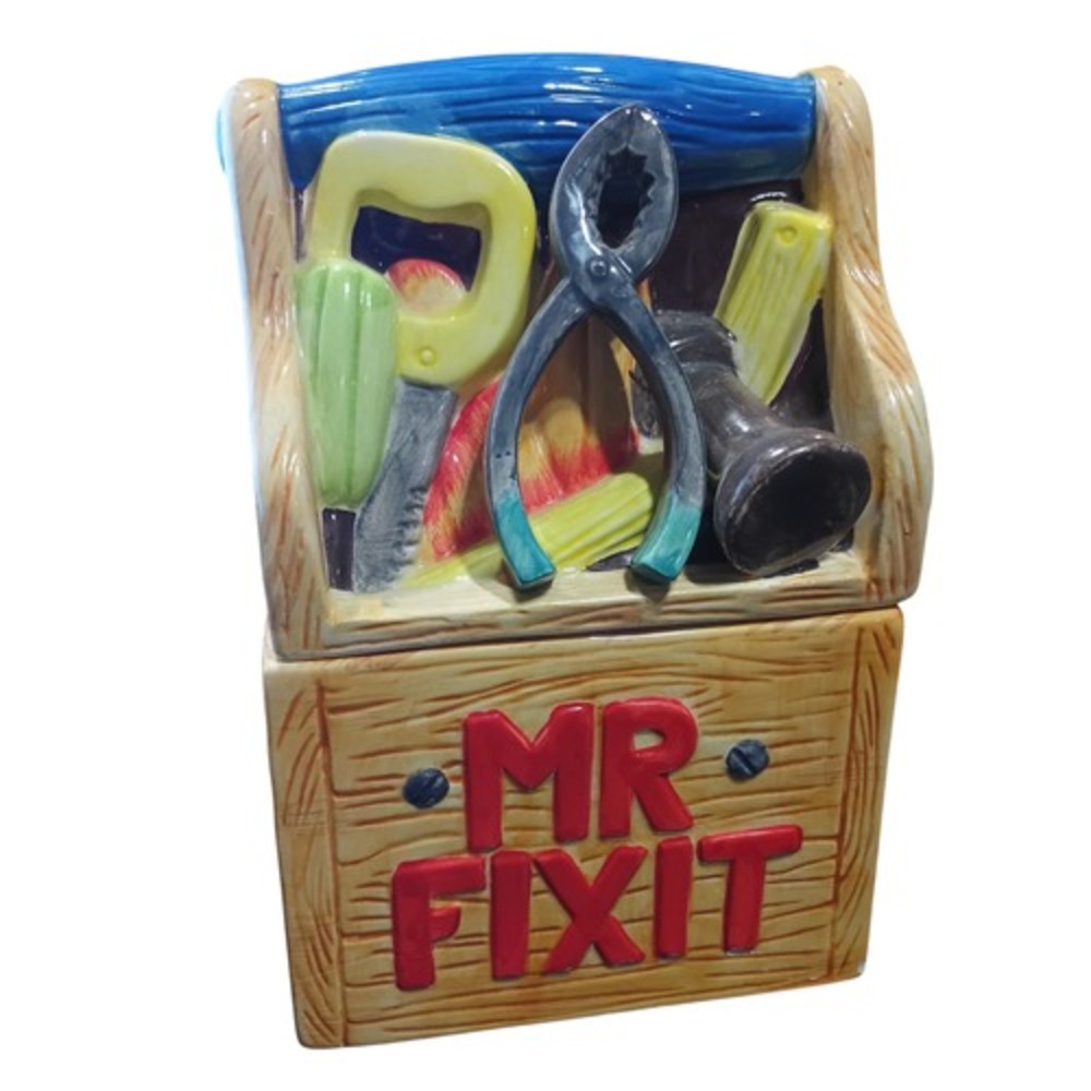 Enesco Mr Fix it Fixit Ceramic Toolbox Cookie Jar